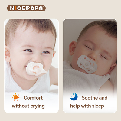 NICEPAPA COMPANION BPA-Free Pacifier Pressione dell' aria auto-regolabile 6+ mesi con Pacify Clip Storage Box