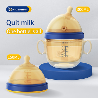 L'ampio seno del silicone 300ml della bottiglia per il latte della bocca del bambino ha modellato il flusso medio del biberon