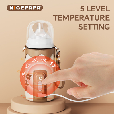 NICEPAPA venditore caldo Bottiglia elettrica di termo PU Set Isolamento notturno esterno adatto per il 90% di bicchieri di biberon