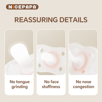 NICEPAPA COMPANION BPA-Free Pacifier Pressione dell' aria auto-regolabile 6+ mesi con Pacify Clip Storage Box