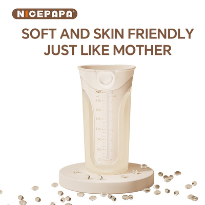 NICEPAPA FLIP-CAP Durable BPA-Free Food Grade Silicone Baby Bottle Scale Hollow Easy Grip (Cross hole M)