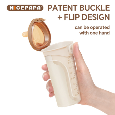 NICEPAPA FLIP-CAP Durable BPA-Free Food Grade Silicone Baby Bottle Scale Hollow Easy Grip (Cross hole M)