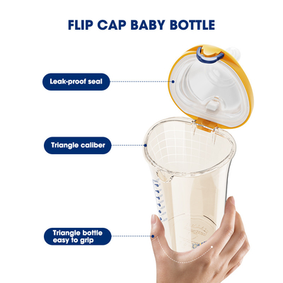 Colica libera di flusso regolare dei biberon BPA di Flip Cap 8 Oz del bambino di PPSU anti